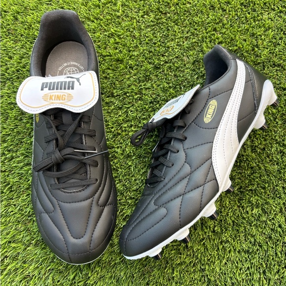 PUMA King Top FG/AG “Black White” Soccer Cleats Size 9.5